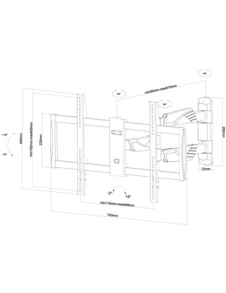NM-W460WHITE Soporte de pared NewStar para TV Blanco | kiwiku