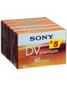 Sony 5dvm60pr-bt - pack 5 cintas mini dv serie premium 60 minutosl