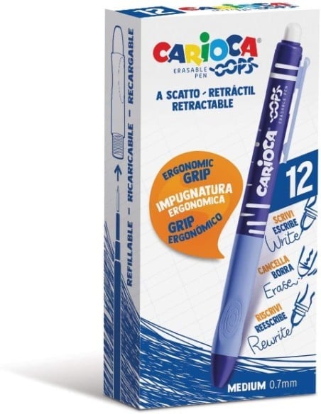 Carioca BolíGrafo RetráCtil Oops Borrable Monocolor Azul 12 uds