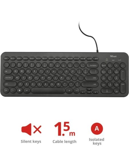 Oferta Teclado Trust Muto Teclas Multimedia USB 23278 Negro