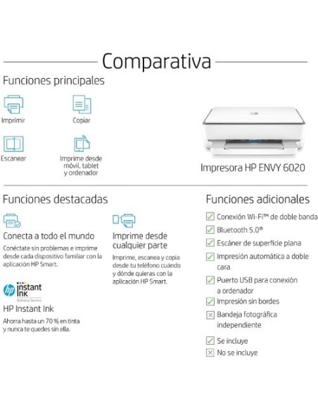 Impresora Multifuncion HP Inyeccion Color Envy 6020 a4 Wifi