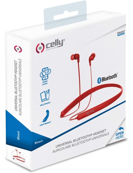 Ofertón Auricular Celly Bluetooth Neck Rojo. BHNECKRD