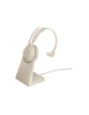 Auricular Jabra Evolve2 65 HS+Stand UC Mono Beige