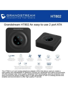 Adaptador Telefonico Analogico Grandstream Ata Ip Ht802 2 P Fxs