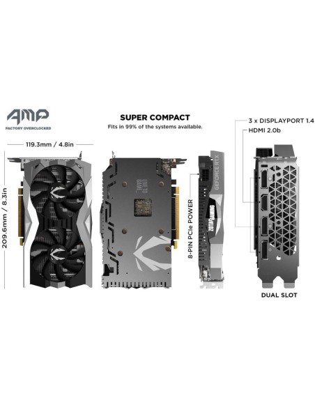 Mejor Precio en Tarjeta Gráfica Zotac Rtx 2060 AMP 6Gb Gddr6