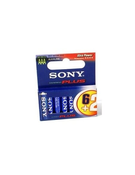 Sony 6+2 AAA Stamina Plus - Pilas (Alcalino, Cilíndrico, 1,5V) Azul: Kiwiku.com: Electrónica