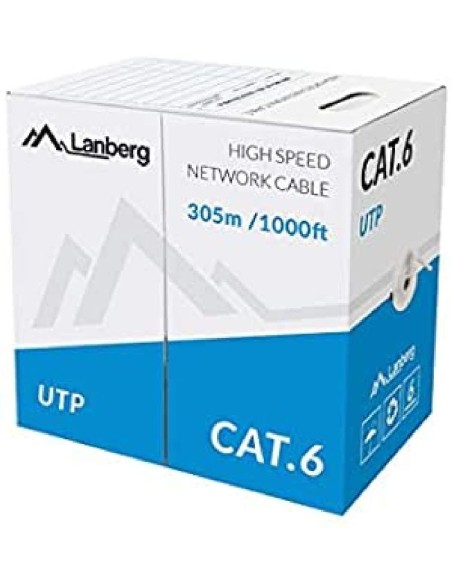 Lanberg Bobina de Cable Rj45 Cat6 Utp Awg23 305m Gris