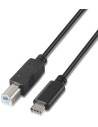 Cable Nanocable Impresora USB-B  a USB-C 1m Negro