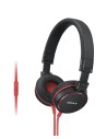 Sony mdr-zx610ap - auriculares de diadema cerrados con micrófono rojo