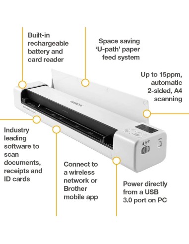 Escáner Brother DSmobile DS940DW A4 Duplex Wifi DS940DWTJ1