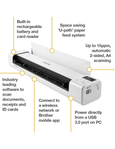 Escáner Brother DSmobile DS940DW A4 Duplex Wifi DS940DWTJ1