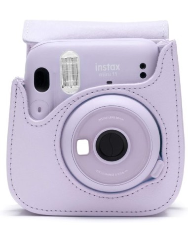 Funda De Cuero PU Púrpura Para Cámara Instax Mini 12/11/8/9 Bolsa