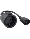 Adaptador Alimentación Nanocable 10.22.0901 C14 Macho - CEE7 Hembra 25cm Negro