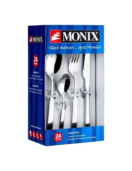 Oferta Set 24 Piezas Cubiertos Monix M180974 Acero Inoxidable
