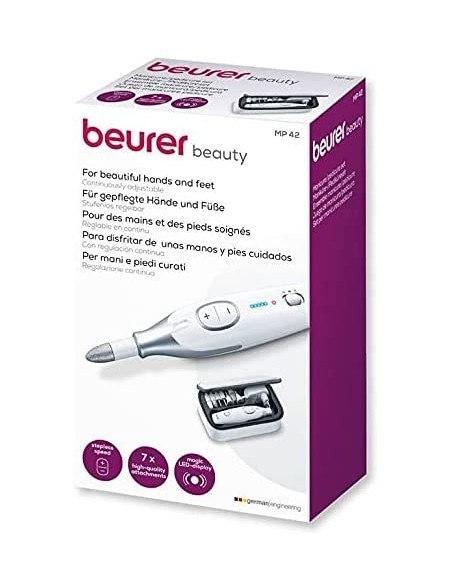 Set De Manicura Y Pedicura BEURER MP-42 - 7 Velocidades, Luz LED, Diseño Ergonómico  