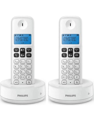 Ofertón Teléfono Inalámbrico Philips D1612W/34 Duo Blanco