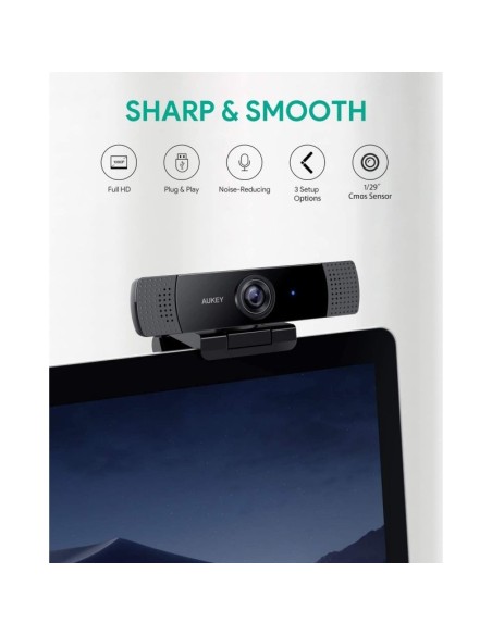 Ofertón AUKEY PC-LM1E Aukey Webcam FullHD USB