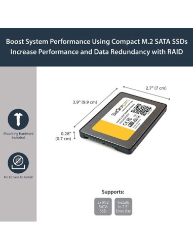 Comprar Adaptador Doble M.2 NGFF a SATA con RAID 25S22M2NGFFR