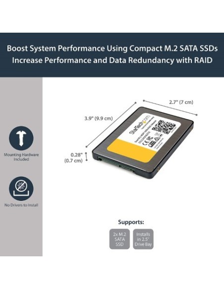 Comprar Adaptador Doble M.2 NGFF a SATA con RAID 25S22M2NGFFR