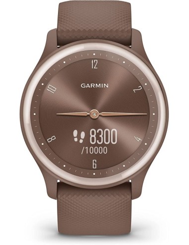 Smartwatch Garmin Vivomove Sport Marron GPS Oro Melocotón y Cacao