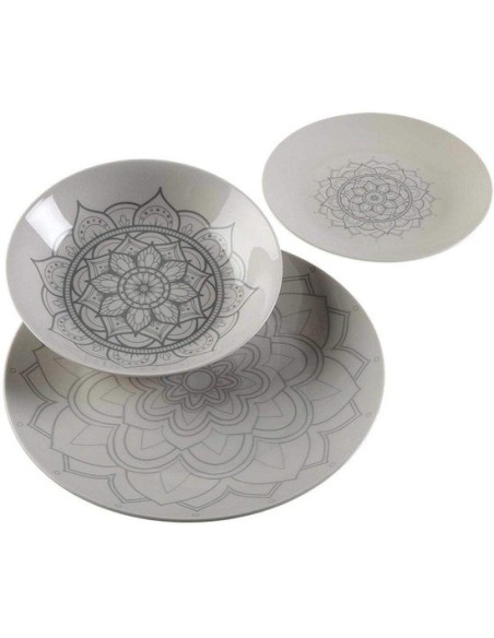 Oportunidad BigBuy Set De Vajilla Mandalas Porcelana 18 Piezas