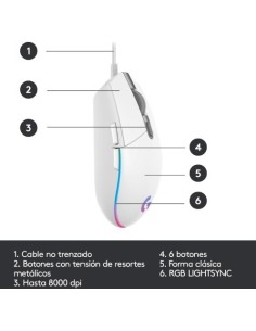 Ofertón Ratón Gaming Logitech G203 LIGHTSYNC RGB de 6 botones 2