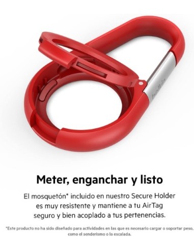 Oportunidad Belkin Funda con  Mosquetón para Apple AirTag Rojo