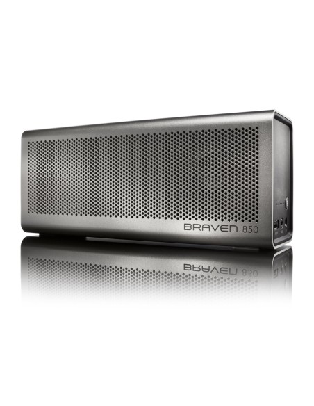 Braven 850 - Altavoces inalámbricos portátiles de aluminio plateado