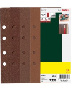 Oferta Bosch Pack 25 lijas lijadoras orbitales 93x230 8 perforaciones