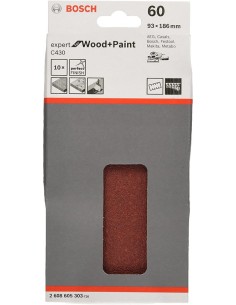 Ofertón Bosch Lija Rectangular C430 Con Velcro 93X186Mm G.60 10 Unds