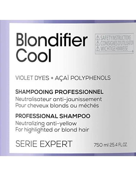L'Oreal Paris Blondifier Cool Champú 750 ml - Neutraliza Tonos Amarillos