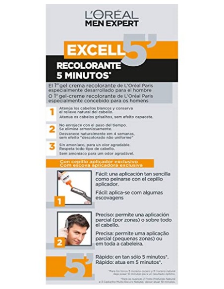 Comprar L'OrealExpertProfessionnel  L'Oréal Paris Excell 5 Gel Crema Recolorante, Tono: 4 Castaño Oscuro