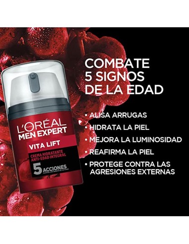 L'OREAL Men Expert Power Age Crema Hidratante Antiedad 50 ml - Hidratación y Reafirmación  