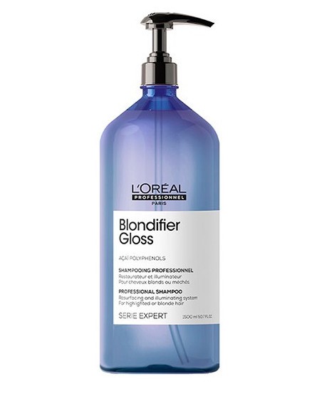 L'OREAL PARIS Expert Blondifier Gloss Champú 1500 Ml - Cuidado Profesional Para Cabello Rubio  