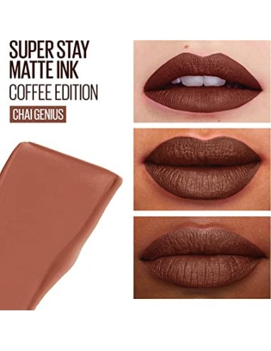 Labial Líquido Mate MAYBELLINE SuperStay Matte Ink Coffee Edition #255 Chai Genius 5 ml  