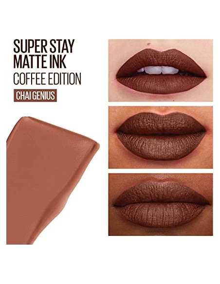 Labial Líquido Mate MAYBELLINE SuperStay Matte Ink Coffee Edition #255 Chai Genius 5 ml  