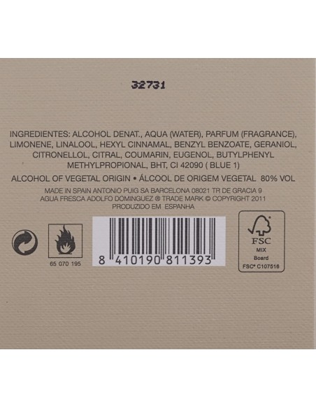 Ofertón Adolfo Dominguez Agua Fresca Eau de Toilette Vaporizador de 60 ml