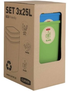 Mejor Precio en Set de 3 Cubos para Reciclaje de Curver Eco Friendly 3x25l 2
