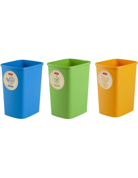 Mejor Precio en Set de 3 Cubos para Reciclaje de Curver Eco Friendly 3x25l