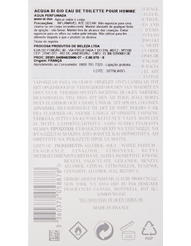 Mejor Precio en ARMANI 1681 ACQUA GIO HOMME eau de toilette vaporizador 100 ml