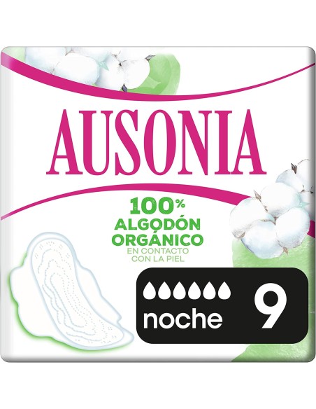 Mejor Precio en AUSONIA ORGANIC compresas noche alas 9 uds.