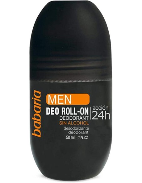 Desodorante Roll-On Sin Alcohol Antitranspirante Vegano BABARIA Men 50ml - Kiwiku