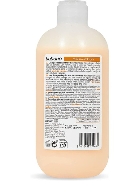 Comprar BABARIA 81153 Babaria nutritive & repair champu reset 500ml