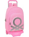 Mochila Escolar con Ruedas Benetton Flamingo Pink Rosa