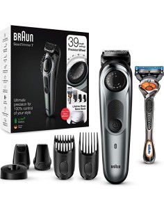 Braun  Recortadora de barba braun bt7240 39 ajustes de 0.5 a 20mm  inalambrica recargable