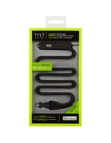 Tylt Band - Cargador de coche para Apple iPhone 5/5s, iPad mini, iPad (Lightning + cable USB) negro - Electrónica - Kiwiku.com