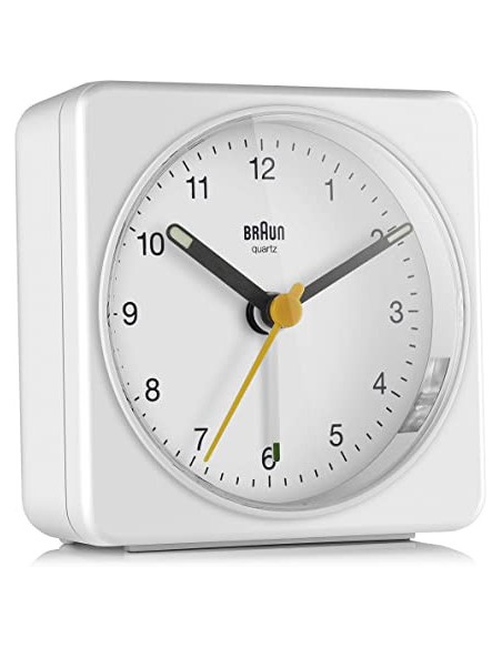 Reloj Despertador Analógico Braun BC03W Blanco Con Alarma Crescendo  