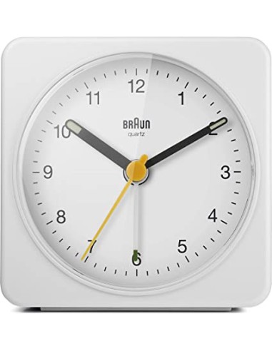 Reloj Despertador Analógico Braun BC03W Blanco Con Alarma Crescendo  