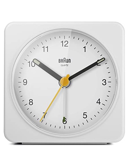 Reloj Despertador Analógico Braun BC03W Blanco Con Alarma Crescendo  