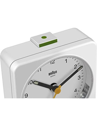 Reloj Despertador Analógico Braun BC03W Blanco Con Alarma Crescendo  